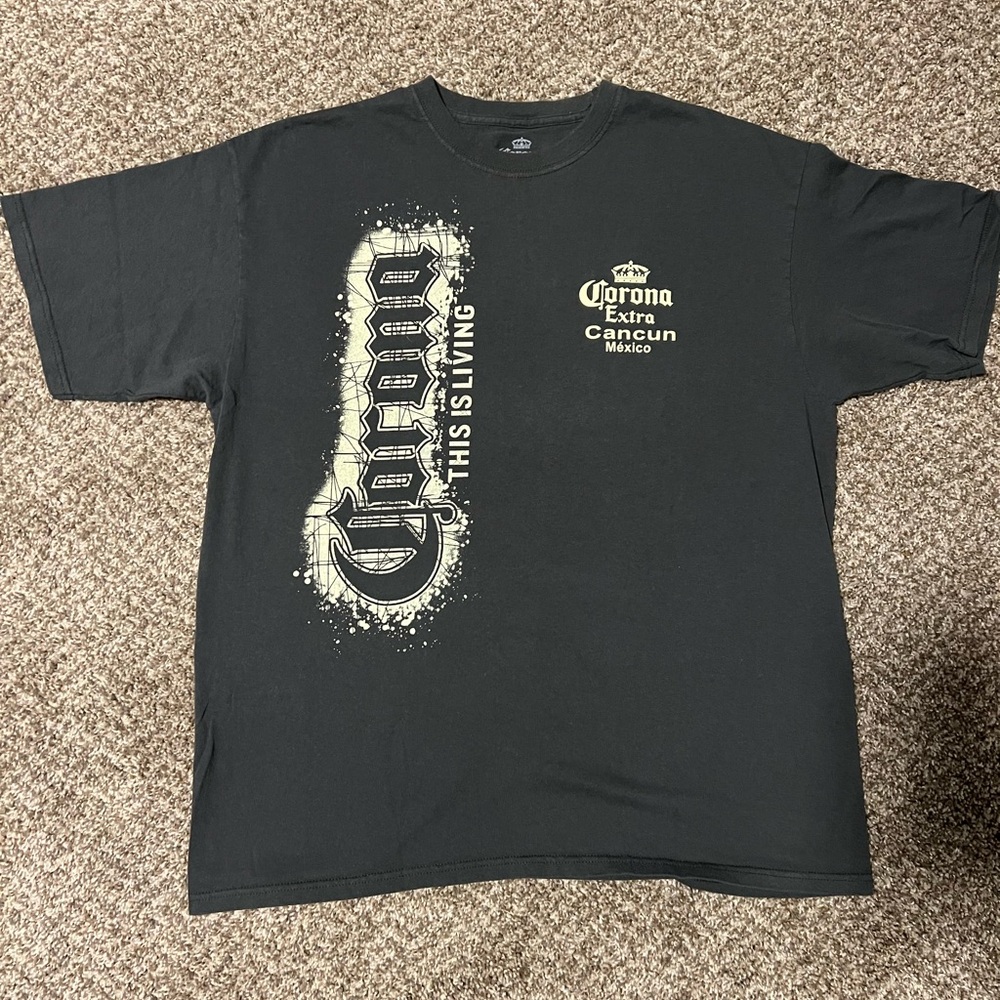 Vintage Corona Black Graphic Tee for Men